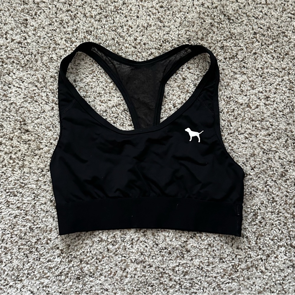 Victoria Secret Pink black racer back sports bra